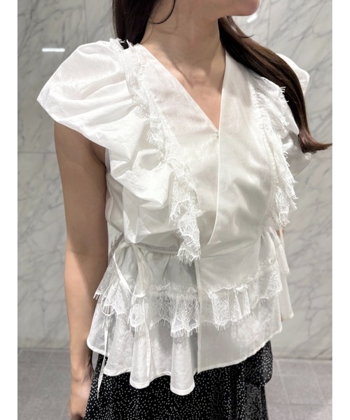 SELFIST（セルフィスト） ブラウス シャツ パフショルダーノースリーブ