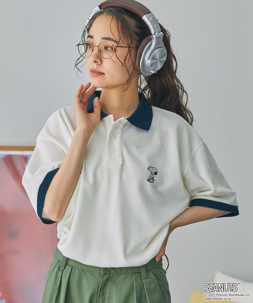 最終出品A Bathing Ape ピーナッツ　スヌーピーコラボポロシャツ PEANUTS ポロシャツ ポロ 「PEANUTS / SNOOPY」別注 ピーナッツ
