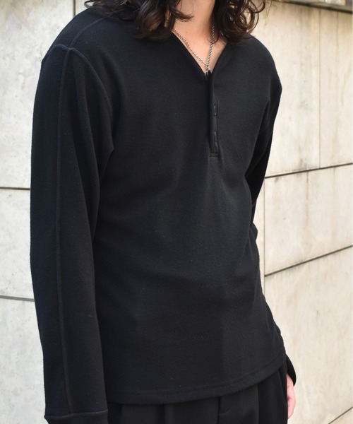 エンノイ　セーター ブラック　黒　XL 美品 Noen（ノエン） セーター ニット Vネックヘンリーニットソー メンズ