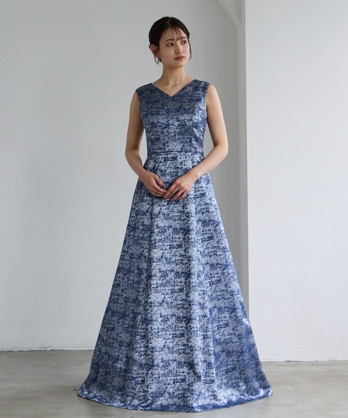 ★美品★AIMER ロングドレス　Ｌサイズ AIMER（エメ） ドレス 「WEB限定」演奏会用ジャカードノースリーブ