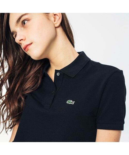 [LACOSTE] рубашка-поло с коротким рукавом 36 темно-синий женский 