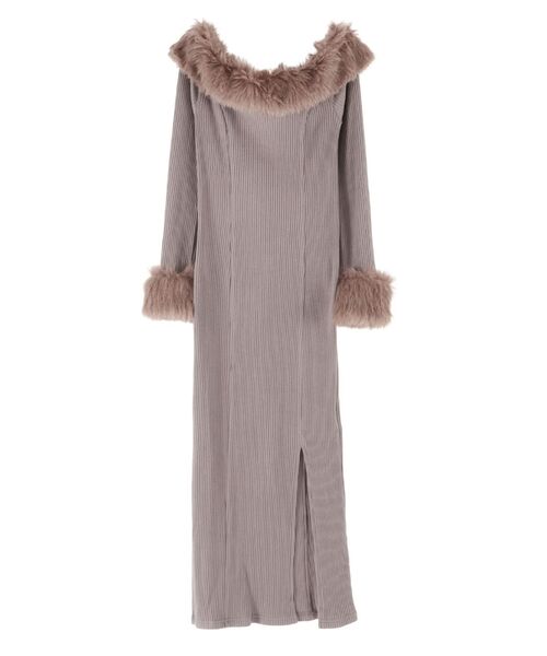 EATME（イートミー） ワンピース フェイクファーオフショルロング