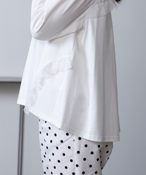 PICCIN PERLA tシャツ チュールフリルプルオーバー レディース