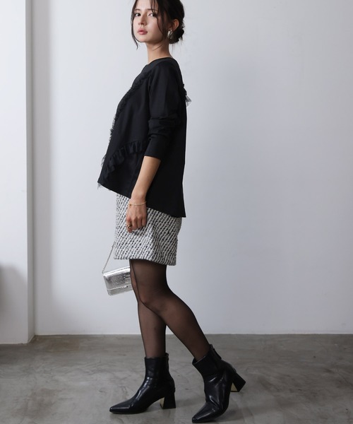 PICCIN PERLA tシャツ チュールフリルプルオーバー レディース