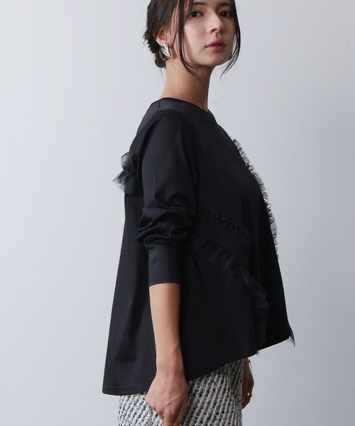 PICCIN PERLA tシャツ チュールフリルプルオーバー レディース