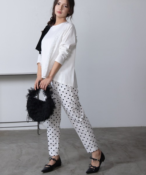 PICCIN PERLA tシャツ チュールフリルプルオーバー レディース