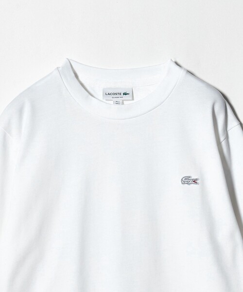 【新品未使用・タグ付き】ラコステ スムースロングスリーブTシャツ 38 ホワイト LACOSTE（ラコステ） tシャツ 「LACOSTE」1ポイント ロングスリーブ T