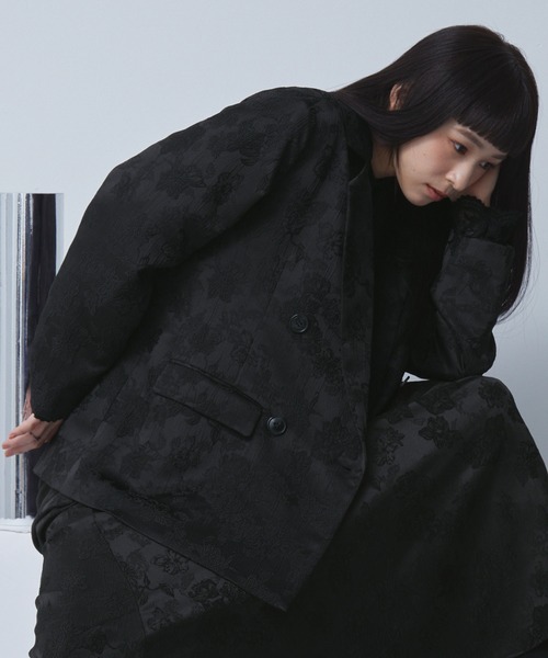 ELUNIS ジャケット テーラードジャケット ジャカードダブルテーラード