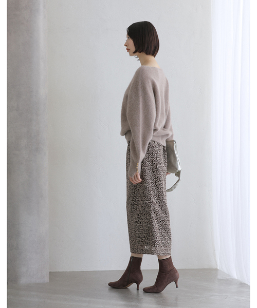 La TOTALITE（ラ トータリテ） スカート ジオメトリックレースタイト