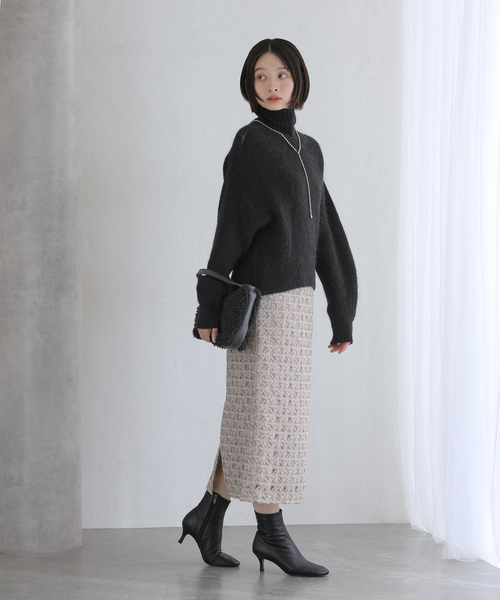 La TOTALITE（ラ トータリテ） スカート ジオメトリックレースタイト