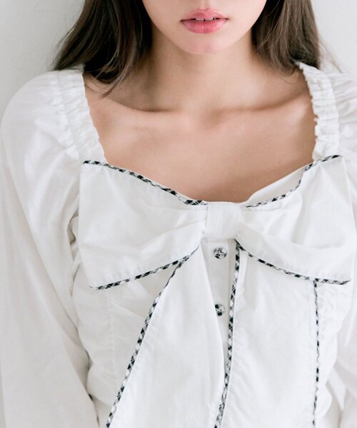OLIVE des OLIVE】ダブルリボン長袖シャツブラウス WEB限定】ダブル