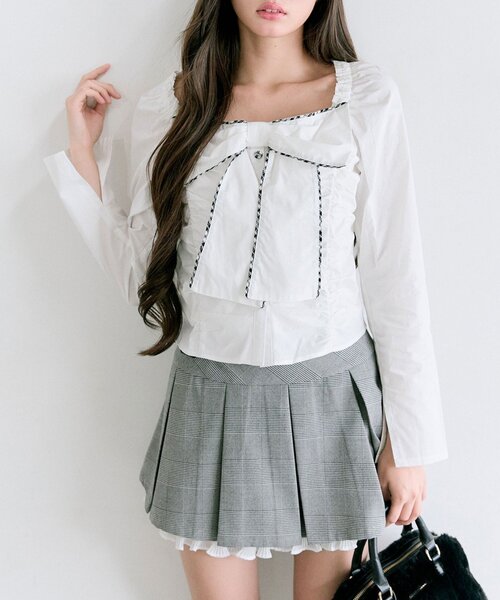 OLIVE des OLIVE（オリーブデオリーブ） ブラウス シャツ リボン長袖