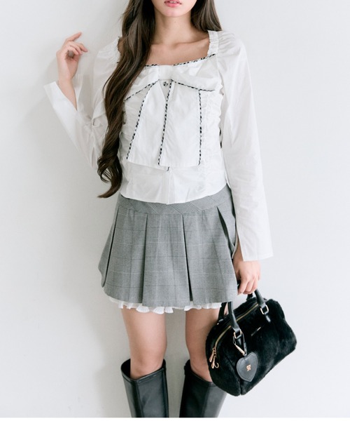 OLIVE des OLIVE（オリーブデオリーブ） ブラウス シャツ リボン長袖