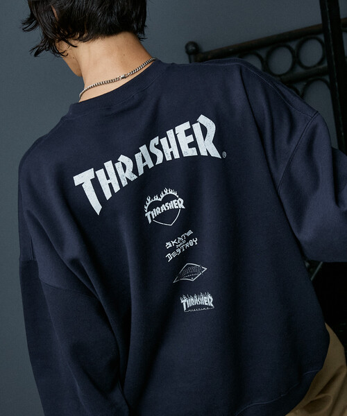 THRASHER（スラッシャー） トレーナー スウェット 別注 LOGO CREW BACK