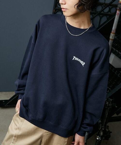 THRASHER（スラッシャー） トレーナー スウェット 別注 LOGO CREW BACK