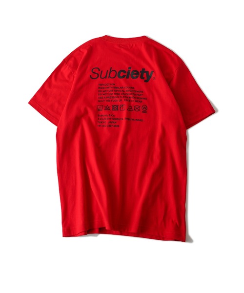 「Subciety」 半袖Tシャツ - ブラック×ブルー メンズ_画像8