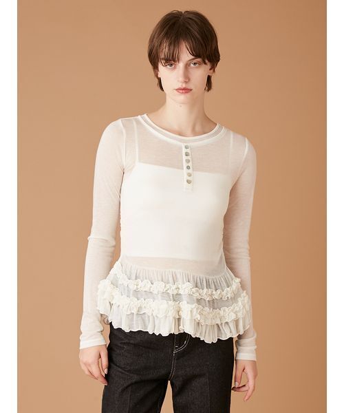 FURFUR 裾フリル ジャージー トップス 裾フリルジャージートップス(Tシャツ／カットソー)｜トップス｜FURFUR