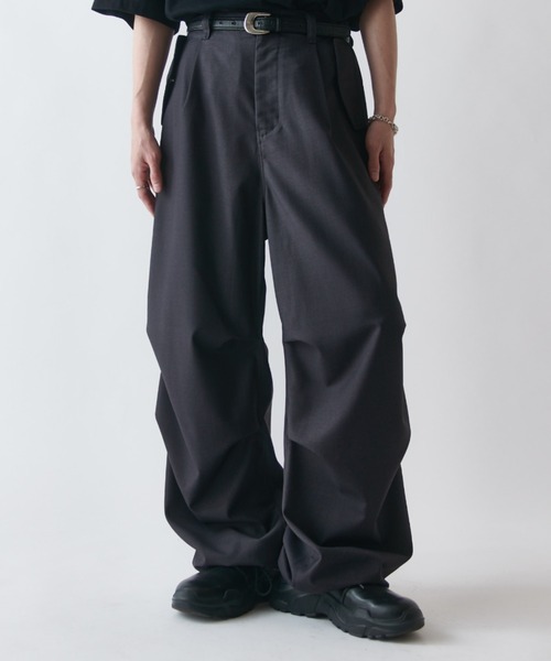 【Lui's】ワイドスラックス Lui's（ルイス） ワイドパンツ スラックス パラシュートスラックス