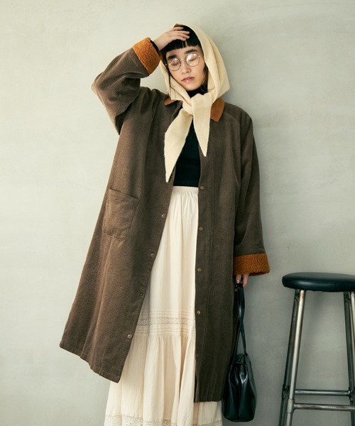 Crisp（クリスプ） ステンカラーコート コート コーデュロイバルカラー