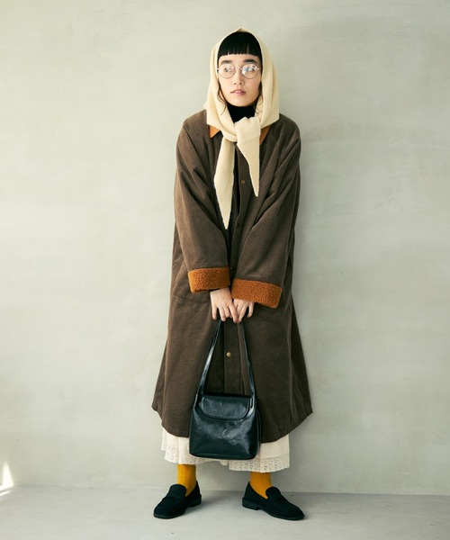 Crisp（クリスプ） ステンカラーコート コート コーデュロイバルカラー