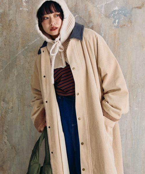 Crisp（クリスプ） ステンカラーコート コート コーデュロイバルカラー