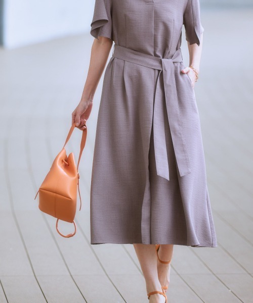 「7days Life Styling」 半袖ワンピース LL モカ レディース_画像6