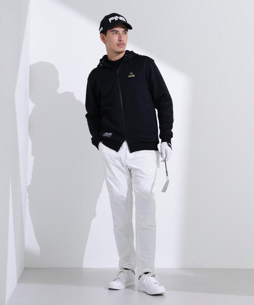 PING ホワイト フルジップ フード付きトレーナー PING ホワイト フルジップ フード付きトレーナー PING ホワイト