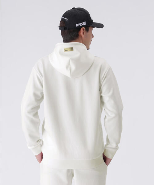 PING ホワイト フルジップ フード付きトレーナー PING ホワイト フルジップ フード付きトレーナー PING ホワイト