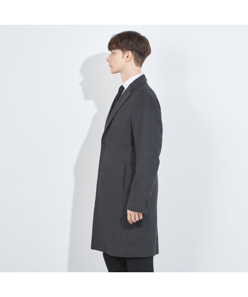 SUIT SELECTチェスターコート SLU1403HAVANAサイズＭグレー SUIT SELECT チェスターコート コート 「BLACK LINE」チェスターコート