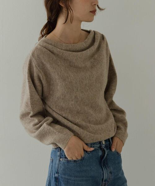 【ライトベージュ】ドレープニットプルオーバー URBAN RESEARCH Sonny Label ニット セーター 「WEB限定」ドレープ