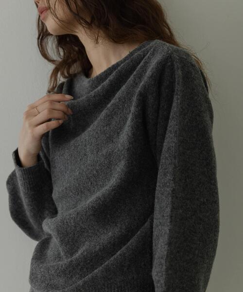 【チャコールグレー】ドレープニットプルオーバー URBAN RESEARCH Sonny Label ニット セーター 「WEB限定」ドレープ