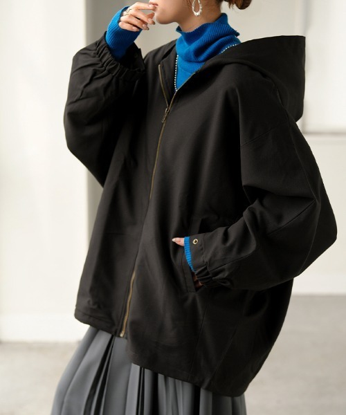 HUG.U（ハグユー） ジャケット ノーカラージャケット 「ドルマンの上に