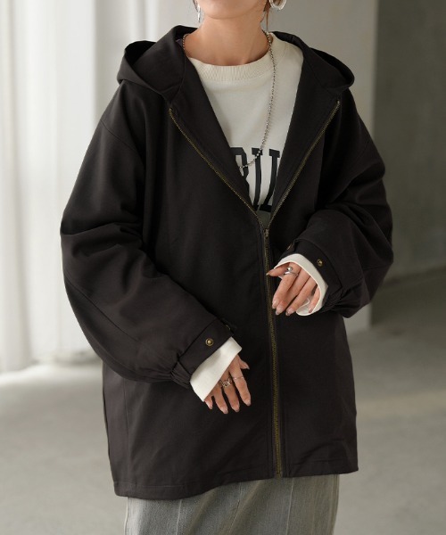 HUG.U（ハグユー） ジャケット ノーカラージャケット 「ドルマンの上に
