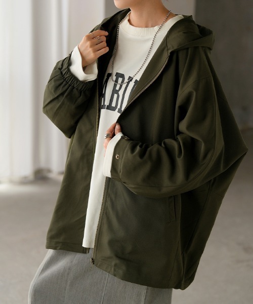 HUG.U（ハグユー） ジャケット ノーカラージャケット 「ドルマンの上に