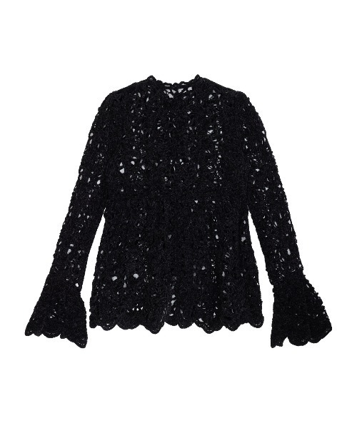 トップス UND VELOUR LACE PEPLUM KNIT TOP Ameri（アメリ） ニット セーター UND VELOUR LACE PEPLUM KNIT TOP