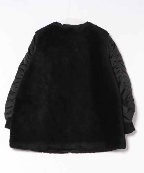 VICKY（ビッキー） ノーカラーコート コート ボア切替ノーカラーミドル