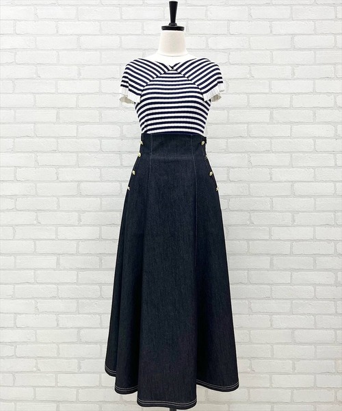 「SWINGLE」 ノースリーブニット MEDIUM ネイビー レディース_画像5