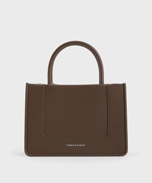 Charles & Keith ダークブラウン トートバッグ CHARLES ＆ KEITH（チャールズ&キース） 「CHARLES & KEITH」 トート