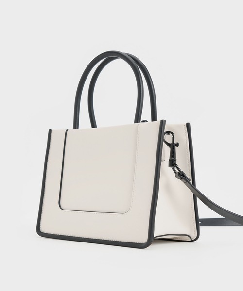 【最終価格】CHARLES & KEITH ダークモス トートバッグ CHARLES & KEITH クラシックダブルハンドル トートバッグ【再入荷