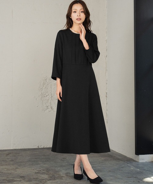 CRESCENT クレセント ブラック ワンピース 長袖　新品未使用 Flolia（フロリア） 喪服 ワンピース 「喪服・礼服」フォーマル
