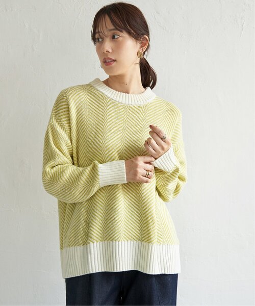 ikka（イッカ） ニット セーター 「お得だ値」ヘリンボン柄ニットプル