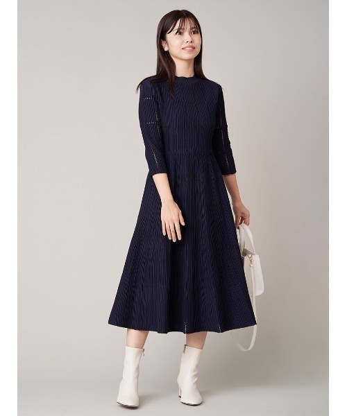 CELFORD（セルフォード） 7分袖ワンピース 36 ネイビー レディース