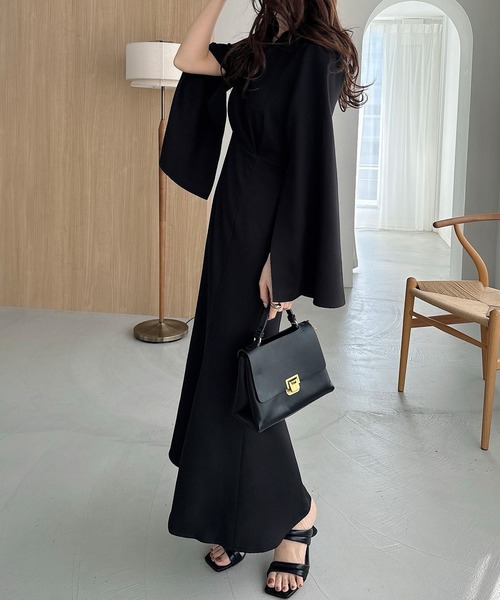 「Meiru」 半袖ワンピース LARGE ブラック レディース_画像8