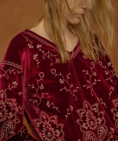 「Freada」 長袖ブラウス ONE SIZE レッド レディース_画像3