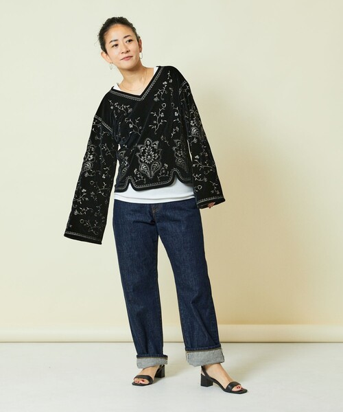 「Freada」 長袖ブラウス ONE SIZE レッド レディース_画像6