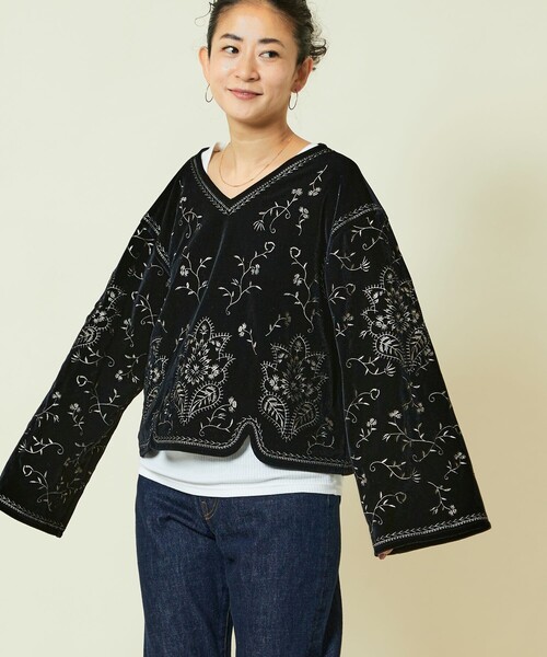 「Freada」 長袖ブラウス ONE SIZE レッド レディース_画像8