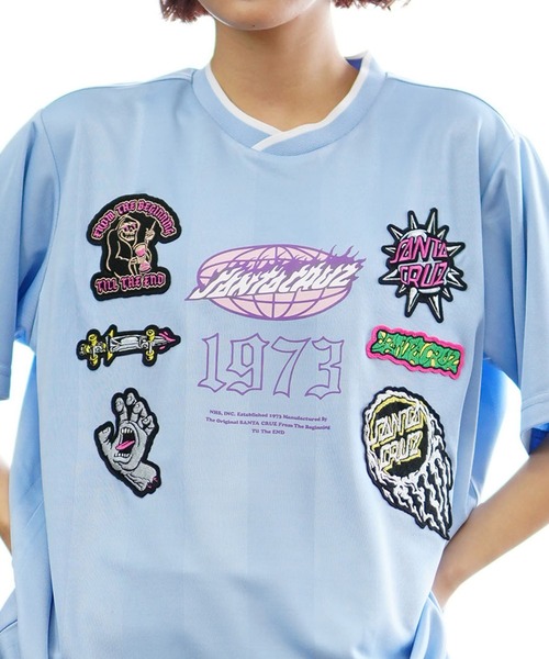 「SANTA CRUZ」 半袖Tシャツ L ブラック×ブルー メンズ_画像6