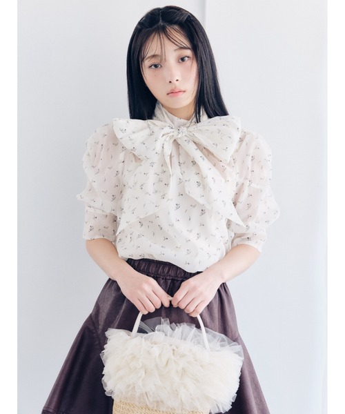 リリーブラウン ブラウス LILY BROWN（リリーブラウン） ブラウス シャツ オーガンザボウタイ