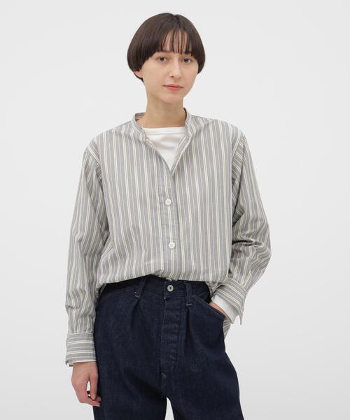 MHL.（エムエイチエル） ブラウス シャツ PYJAMA STRIPE COTTON SHIRT