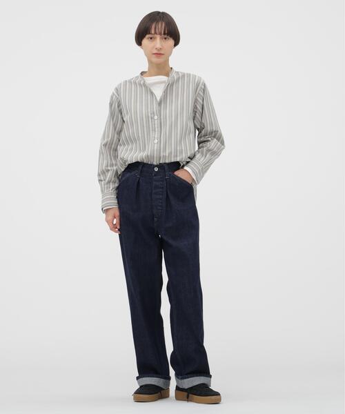 MHL.（エムエイチエル） ブラウス シャツ PYJAMA STRIPE COTTON SHIRT